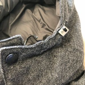 Wool Puffer Jacket with Removable Hood